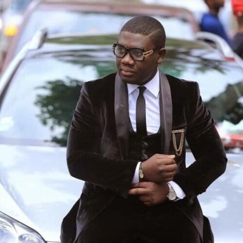 Handsome One Button Brown Velvet Groom Tuxedos Shawl Lapel Groomsmen Men Blazers 3 pieces Suits (Jacket+Pants+Vest+Tie) NO:290