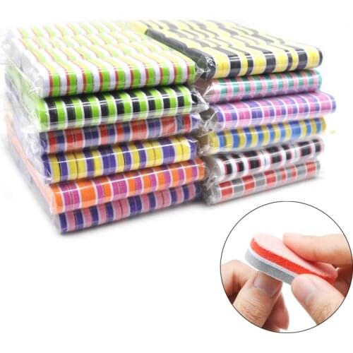 500 X Mini Sponge Nail File Buffer 100/180 Grit Sanding Thick Nail Files UV Gel Manicure Tools Emery Board Nail Care DIY Beauty