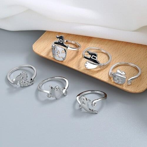 Fashion halloween witch hat broom broom mop pumpkin lantern hollow simple ring girl hot sale