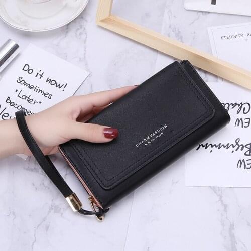 Fashion Ladies Clutch Long Wallet 2020 New Korean Style Trendy Cute Simple Small Fresh Student Three-layer Zipper Wallet Wallet