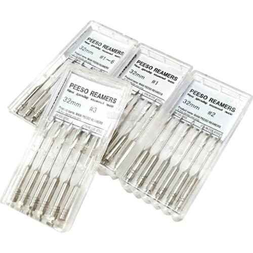 6pcs/set box Dental Endodontics Rotary Files Peeso Reamer Burs Dentist Tools Dental Lab Instrument For Dentist Teeth Whitening