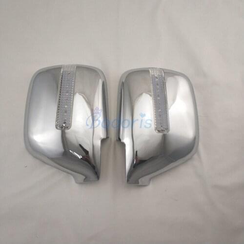 Rearview Overlay Rear View Caps Shells Side Mirror Cover With LED Lamps For Toyota Land Cruiser 80 Autana 4500 FJ80 1992-2008