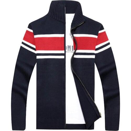 New Fashion Brand thick Sweater Mens Cardigan Slim Fit Jumpers Knitwear Warm Autumn Casual Clothing patchwork top coat