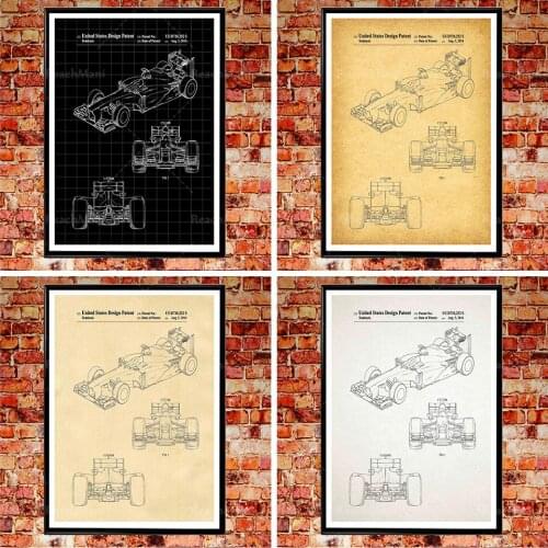 Formula 1 car patent printing, F1 poster Formula 1 poster, F1 Formula 1 fan grand prix poster, large-scale racing gift decoratio