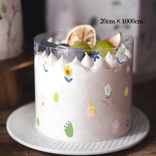 1 Roll Cartoon Flower Cake Surround Film Transparent Mousse Cake Collar Baking Accessories Cake Decoration Tools