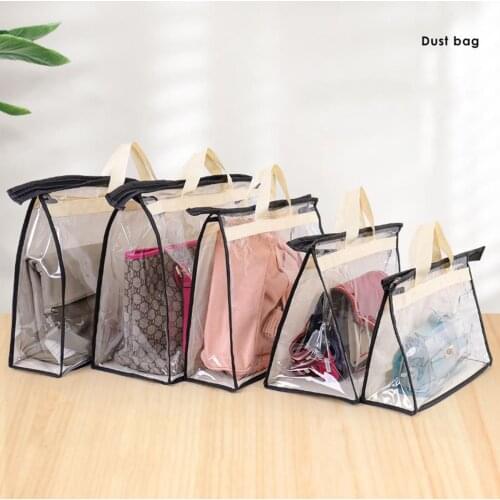 Dust-Proof Transparent Storage Bag Organizer Hanging Handbag Cover with Zipper High Capacity Storage Bags