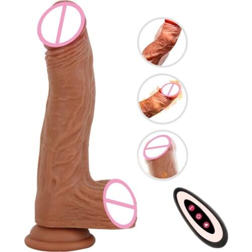Automatic Swing Realistic Dildo Vibrator For Woman Heating Huge Real Penis Female Masturbator Remote Control G spot Anal Dildo
