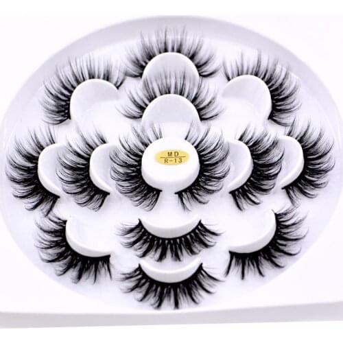 2021New 7 pairs Eyelashes 3D Mink Lashes natural handmade volume soft lashes long eyelash extension mink eyelash for makeup