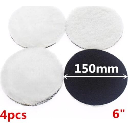 Wool Polishing Pads 4pcs 6inch 150mm Car Polishing Buffing Waxing Pad Waxing Wool Polisher Bonnet For Rotary Tool Angle Grinder