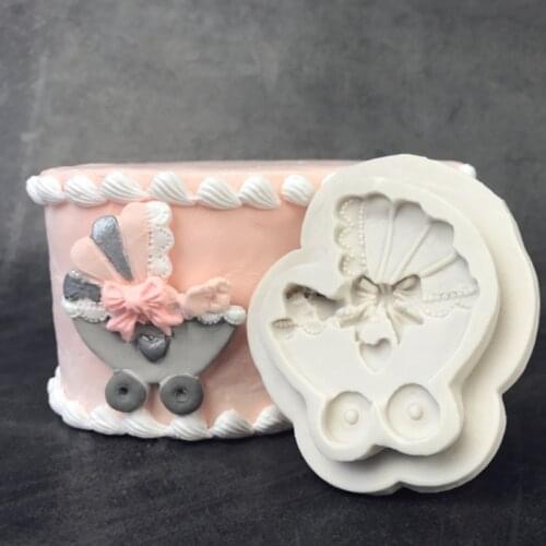 Baby Carriage Silicone Mold Fondant Cakes Decorating Tools Silicone Molds Sugarcrafts Chocolate Baking Tools Cakes Gumpaste Form