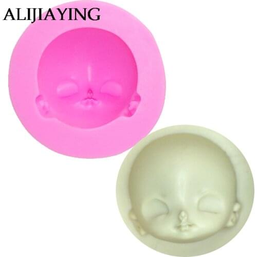 M1126 Baby Face Silicone Mold Chocolate Polymer Clay Craft Molds Handmade Craft Dolls Face Mold Sugar craft Mould Baking Tools