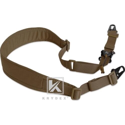 KRYDEX Rifle Sling Strap Tactical Modular Removable 2 Point /1 Point 2.25" Padded For Combat Shooting Hunting Rifle Coyote Brown