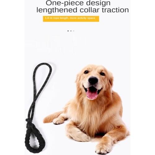 P-chain traction rope Reflective silk pet dog chain explosion-proof punch traction belt Dog does not stray hand walking dog