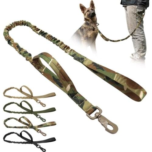 Tactical Dog Leash Nylon No-Pull Bungee Dog Training Leads Military Elastic Buffer Dog Leash For Medium Large Dogs Pet