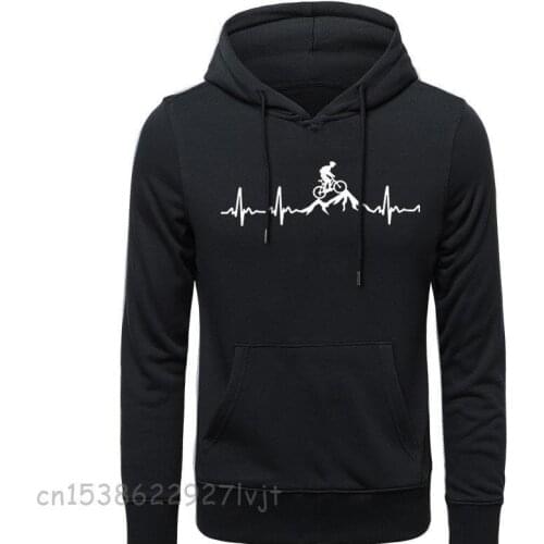 Hoodies Mountain Bike Heartbeat Funny Dirt Bike Plus Custom Camisa Streetwear Fashion Premium Cotton Hoodies Sweatshirts