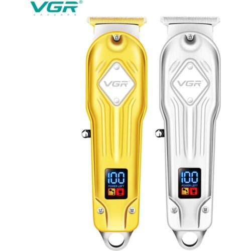 VGR barber LCD display hair trimmer rechargeable USB hair clipper men beard trimer hair cutting machine haircut head trim facial