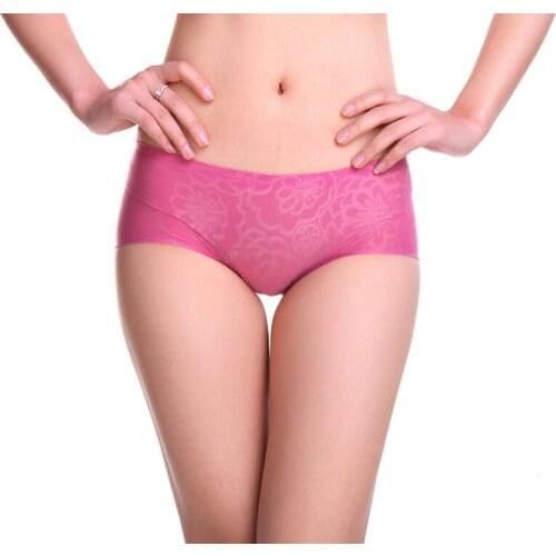 Panties underwear women sexy ice silk lace Underwear Seamless lady Underpants Solid low-Rise Lingerie High Quality new female