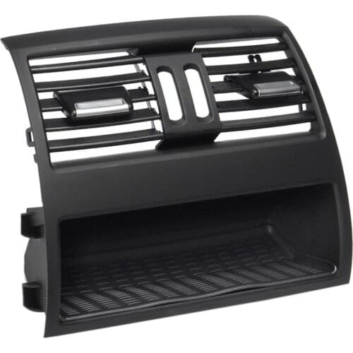 Rear Center Console Fresh Air Outlet Vent Grille Cover Air Conditioning Vent Panel With Button Interior for BMW 5 F10 F18 Black