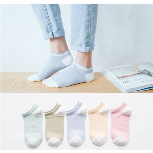 ZDL-163 Cute Female Summer Women Candy Color Stripe Cotton Sock 10pairs
