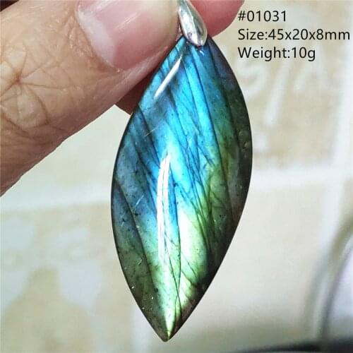 Genuine Natural Labradorite Blue Light Women Pendant 37x27x7mm Water Drop Labradorite Gemstone Necklace Jewelry Fashion AAAAA