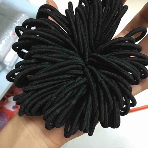 100pcs Women Elastic Hair Ties Band Rope Holder Headdress Ring Soft Ponytail Holder Accessories Elastic Black для волос