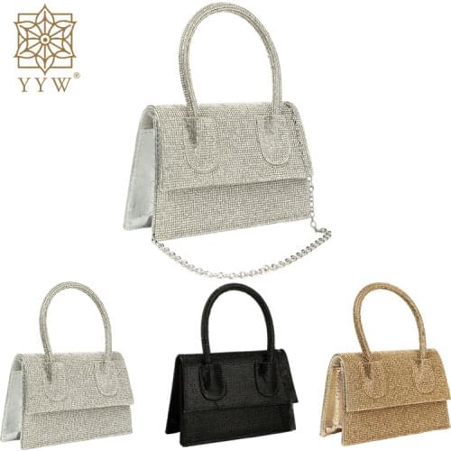 Womens Hand Bags Chic Diamonds Top-handle Shape Small Hand Bags for Women Shopping Shoulder Bags Crossbody Bags Blings mochila