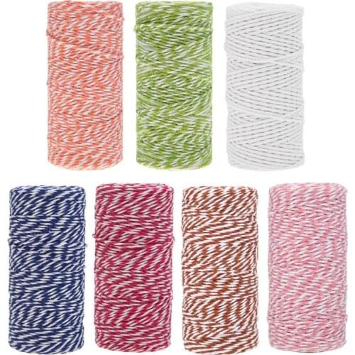 1 Roll 100 Meters 2Ply Cotton Twine DIY Weaving Handmade Craft String Rope