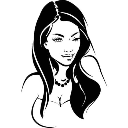 10.3*15.3CM Car Sticker Warm Nice Girl Covering The Body Vinyl Skillful Manufacture Decals Black/Silver C20-0174