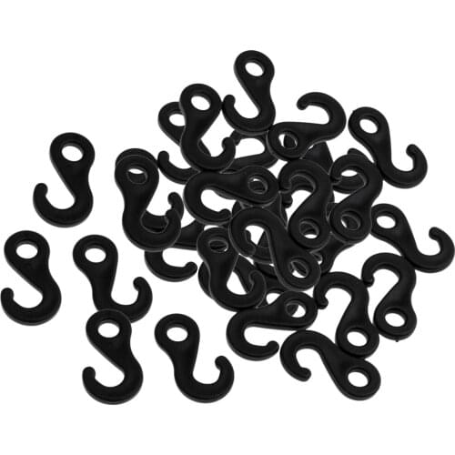 100x Plastic Shock Bungee Cord Karabiner Hooks Elastic Cord Rope End Buckles