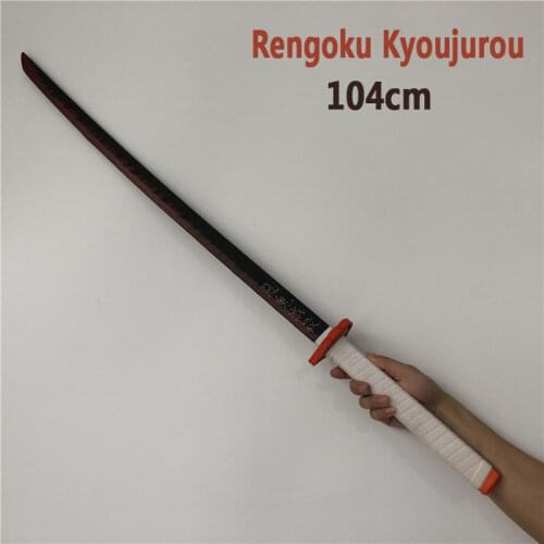 104cm Kimetsu no Yaiba Sword Weapon Demon Slayer Rengoku Kyoujurou Cosplay Sword 1:1 Anime Ninja Knife PU toy