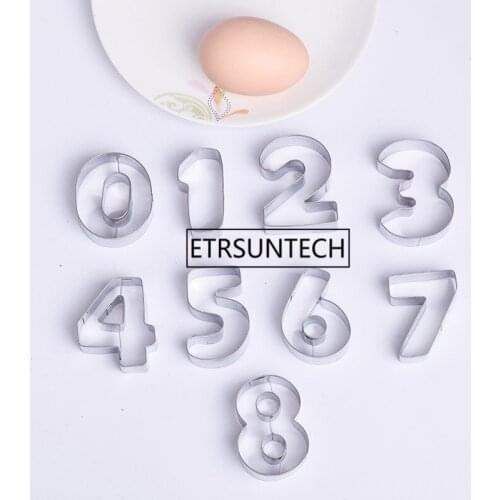 30pcs Stainless Steel Number Molds Cake Mold Baking Arabic Number Birthday Cake Biscuit Bakeware Baking Kitchen