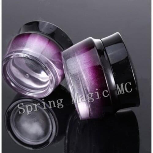 50g Gradient purple Glass Jar Pot Skin Care Cream Refillable Bottle Cosmetic Container Makeup Tool With Black Lid Eye Cream Jars