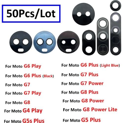 50Pcs ,New Original Rear Back Camera Glass Lens For Motorola Moto G5 G5s G6 G7 Play G8 Plus X4 G8 Power Lite