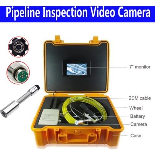 7'' TFT LCD DVR Pipe Internal Inspection Detector 20M 23MM Camera 8GB Card 12V4500MA Lithium Battery