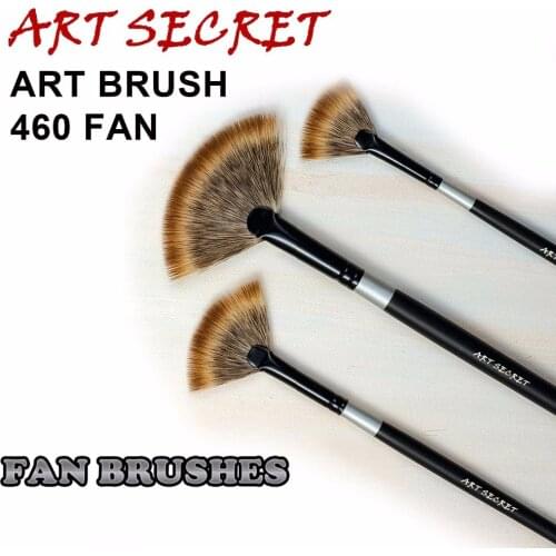 Artsecre 460 FAN Korea importing mangoolon taklon hair long wooden handle paint art supplies artist watercolor brush