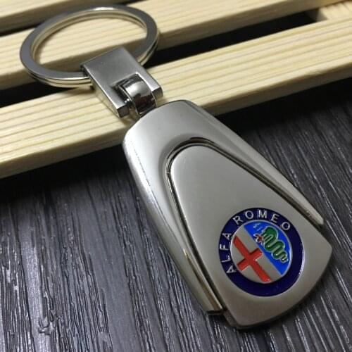 Car Key Rings for ALFA ROMEO Mito GT 147 156 159 166 Giulietta Spider Parallel-chord Alloy Car Emblem Keychain Key Chain