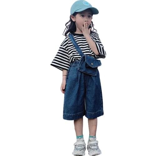 Back To School Outfits Age For 2 - 8 Year Baby Girls T-Shirt+Pants+Bag Striped 3pcs Sets Kids Autumn Winter Casual Simple Outfit