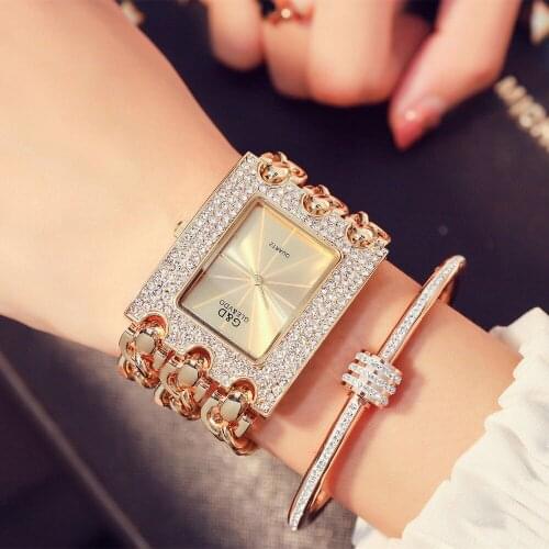 G&D Luxury Gold Ladies Bracelet Watches Fashion Casual Women Wristwatches Famous Brand Quartz Watches Reloj Mujer Montre Femme
