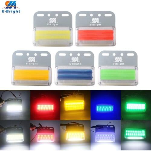 2pcs Truck DC 24V Super Bright COB PVC Lorry Van Side light Waterproof Led Signal Width Ground Anti-rear Trailer Waist Light