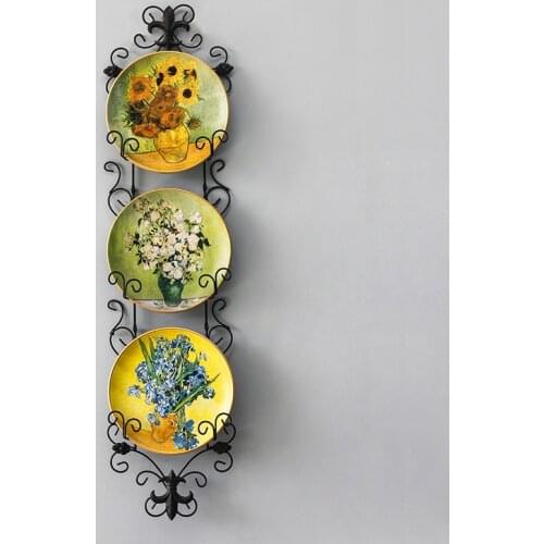 Dining Table Wall Decoration Plate Decoration Ceramic Handicraft Hanging Plate Creative Oil Painting Ceramic Decoration Plate