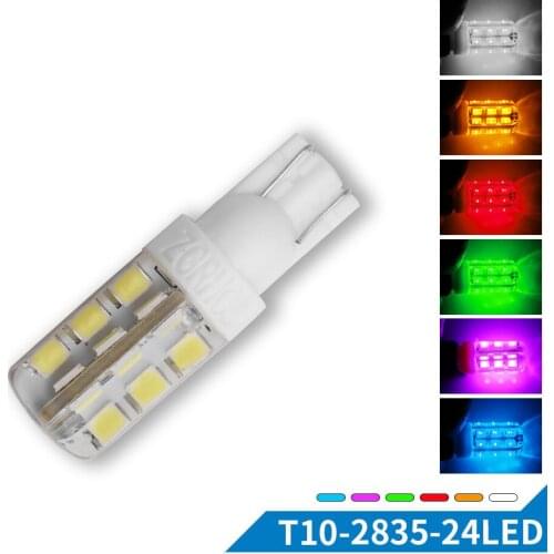DHL 200Pcs Perfect Led Super Good Cilicon Auto Car Bulbs T10 2835 Led Chip With 24SMD Car Reading Bulb