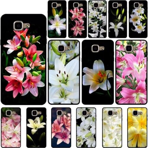 FHNBLJ white pink lily flower soft Shell Phone Case for Samsung A6 A8 Plus A7 A9 A20 A20S A30 A30S A40 A50 A70