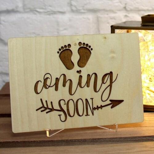 Engraved wood Mother’s Day card,Baby baptism,baby announcement card with personal message,Photo Prop