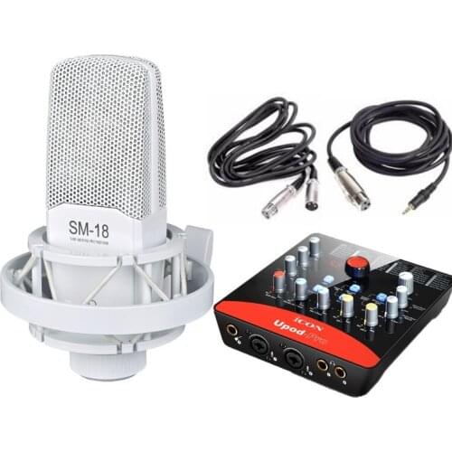 Hot TAKSTAR SM-18 ICON Upod Pro Condenser Microphone & USB Audio Interface Sound Card Kit , For Live Broadcast Studio Recording
