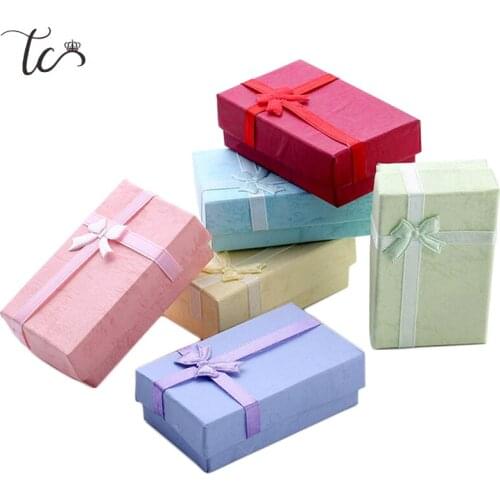 Small Accessories Container Ring Box Necklace Box Paper Trinket Box Necklace Organizer Earring Storage Box 12pcs/Lot
