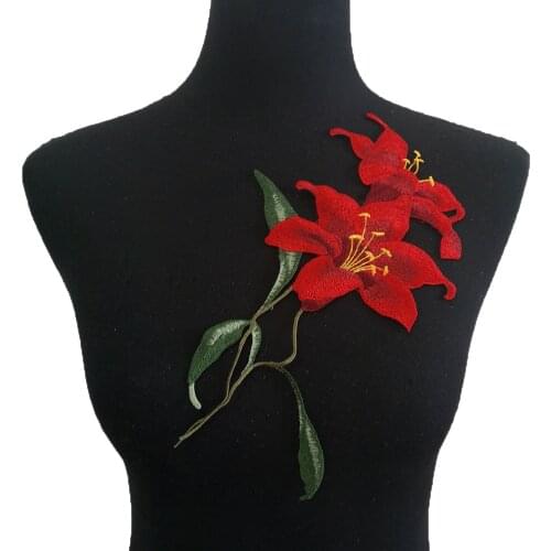 Lace embroidery peacock feather decoration applique fabric sewing dress DIY craft clothing supplies accessories 1 piece for sale