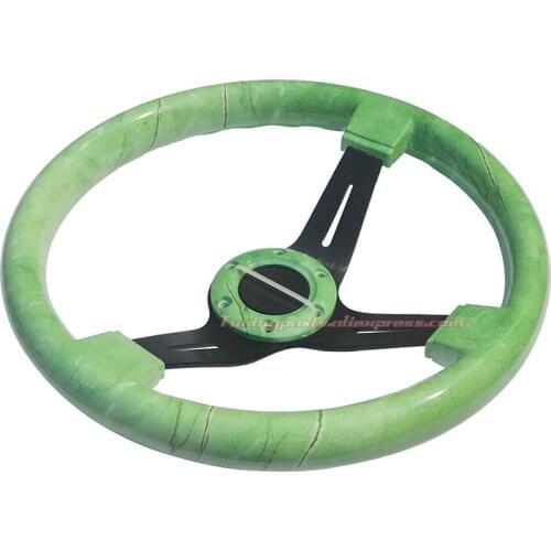 LYJ Green ABS Steering Wheel Universal 70mm PCD Racing Car Steering Wheel Non-Slip Game Steering Wheel