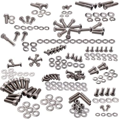 SMALL BLOCK FOR CHEVY SBC 265 305 307 327 350 400 Stainless Engine HEX BOLT KIT OIL PAN STUD