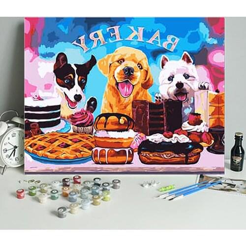 Paint by Number Diy Gift Kit Tekening Op Canvas Olieverf Picture Wall Art Home Decoration 40X50cm Frame Fantasy Cartoon Birthday