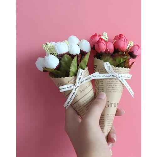 Kraft paper newspaper artificial flower set creative home decoration artificial flower bouquet shooting tropical decoration